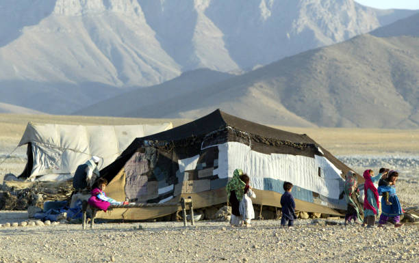 Kuchi tent with child