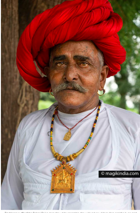 Rabari man with golden devotee
