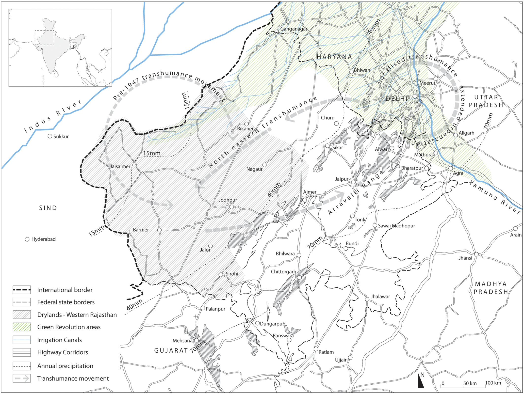 Rabari migration area
